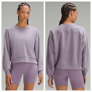 Lululemon Softstreme Perfectly Oversized Cropped Crew Purple Ash Sz12